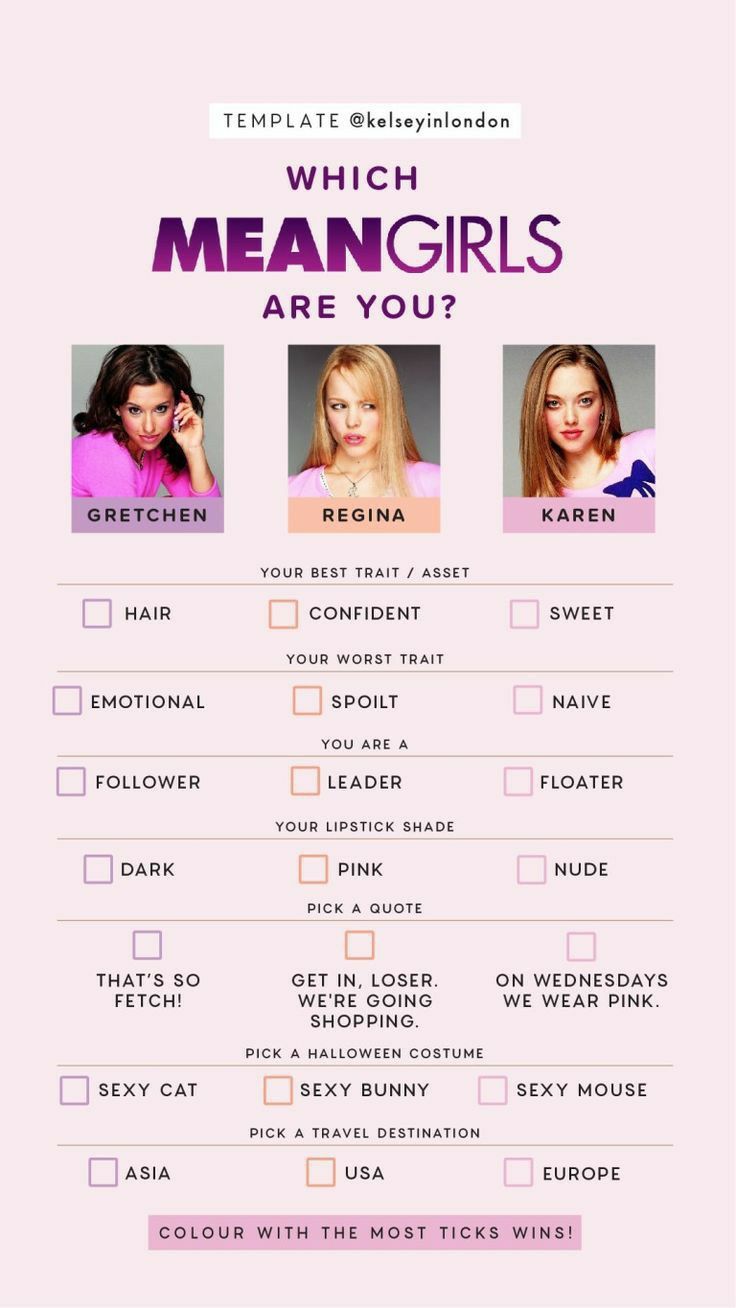 the poster for which mean girls are you?