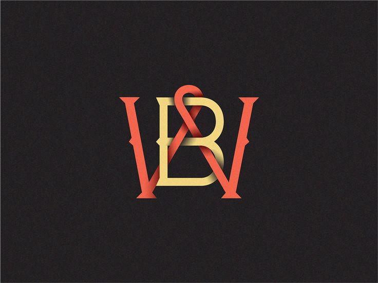 the letter b and w are made up of two different colored letters, one is black and