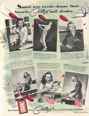 an old advertisement from the 1950's shows women in bathing suits