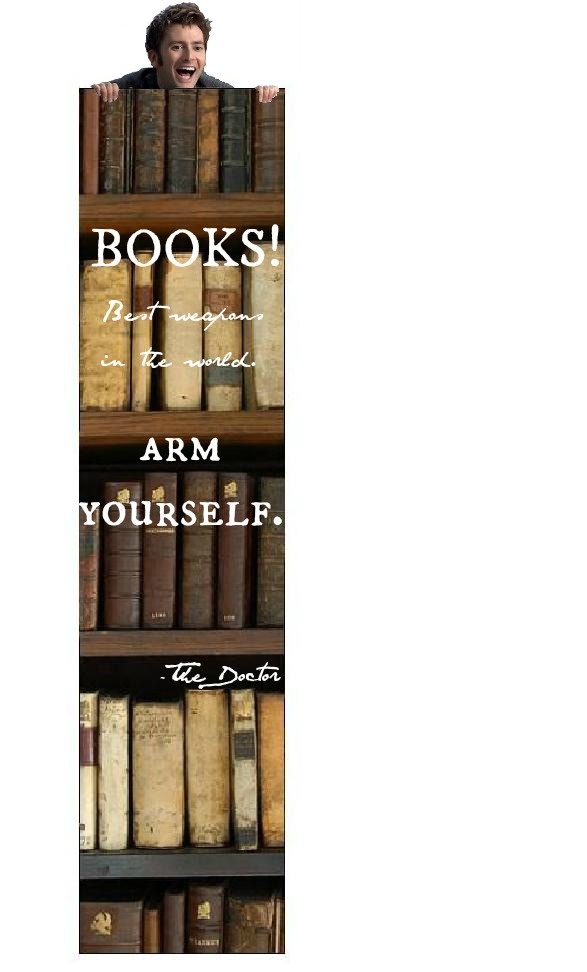 a man standing behind a book shelf with books on it and the words, books are in