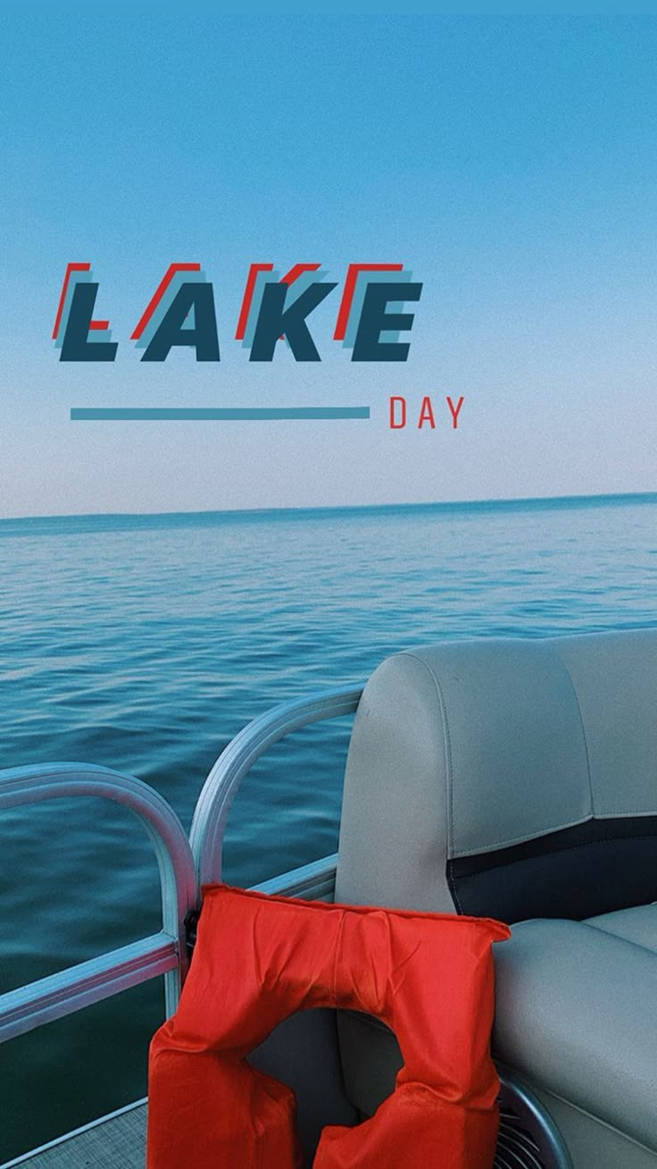 the lake day logo is displayed on a boat