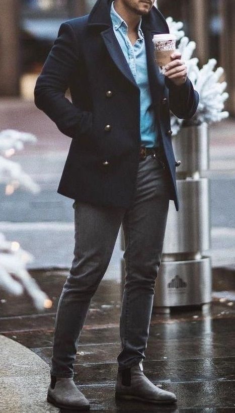 Mens Fall Street Style, Men Work Outfits, Peacoat Outfit, Menswear Outfits, Stylish Business Outfits, Mens Overcoat, Street Style Fall Outfits, Vans Converse, Stylish Fall Outfits