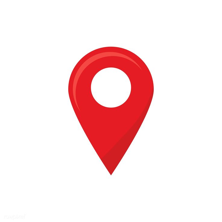 a red map marker with a white circle in the center on a white background illustration