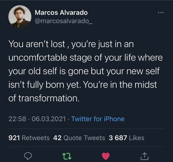 a tweet from marc alvardo on twitter about being an unconotable stage of your life