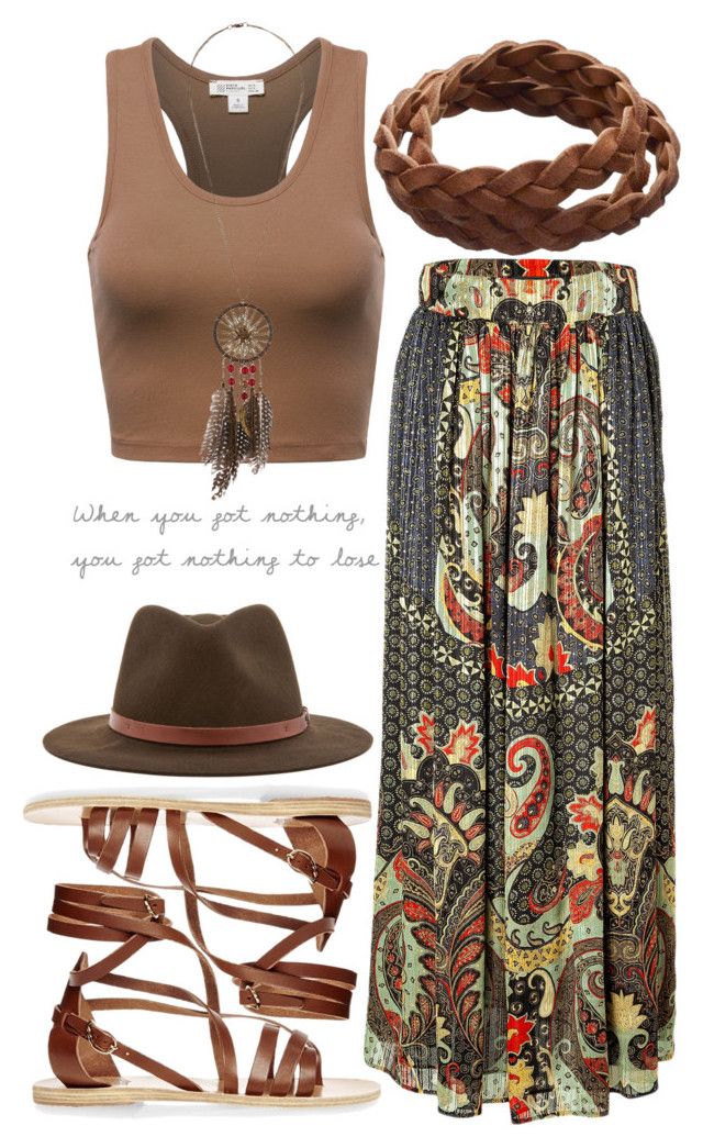 "wild wild west" by kianahall ❤ liked on Polyvore featuring Etro, Ancient Greek Sandals, Forever 21, rag & bone, polyvorecommunity and polyvoreditorial Look Hippie Chic, Look Boho Chic, Moda Hippie, Mode Hippie, Mode Kimono, Boho Style Outfits, Estilo Hippie, Mode Boho, Boho Chic Outfits