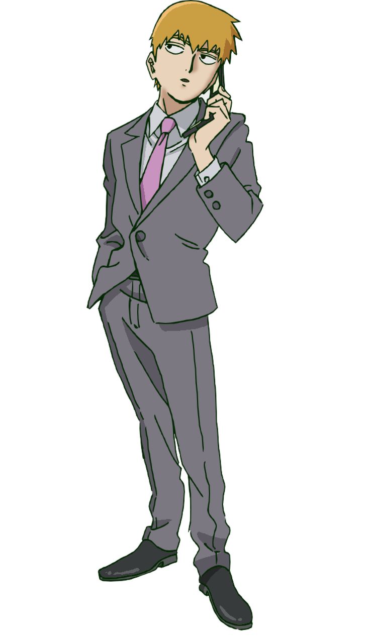 a drawing of a man in a suit and tie talking on a cell phone with his hand up to his ear