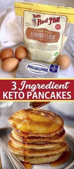 three ingredient keto pancakes on a plate