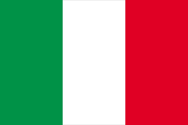 the flag of italy is shown in red, white and green