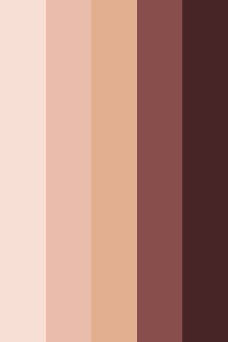 the color palette is shown in shades of brown, pink and purple with an orange stripe