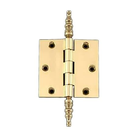 a brass plated door hinge with three screws