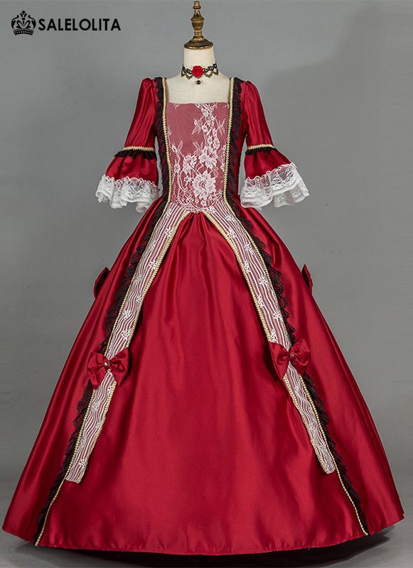 Wine Red Marie Antoinette Renaissance Vintage Victorain Wedding Princess Fantasy Dress Christmas Ball Gown Princess Fantasy Dress, Masquerade Gown, Marie Antoinette Dresses, Gothic Victorian Dresses, Princess Fantasy, Antoinette Dress, Victorian Costume, Dress Christmas, Half Sleeve Dresses