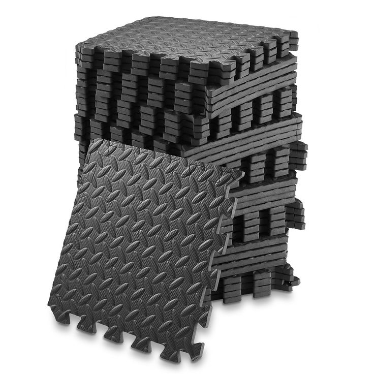 three pieces of black foam stacked on top of each other