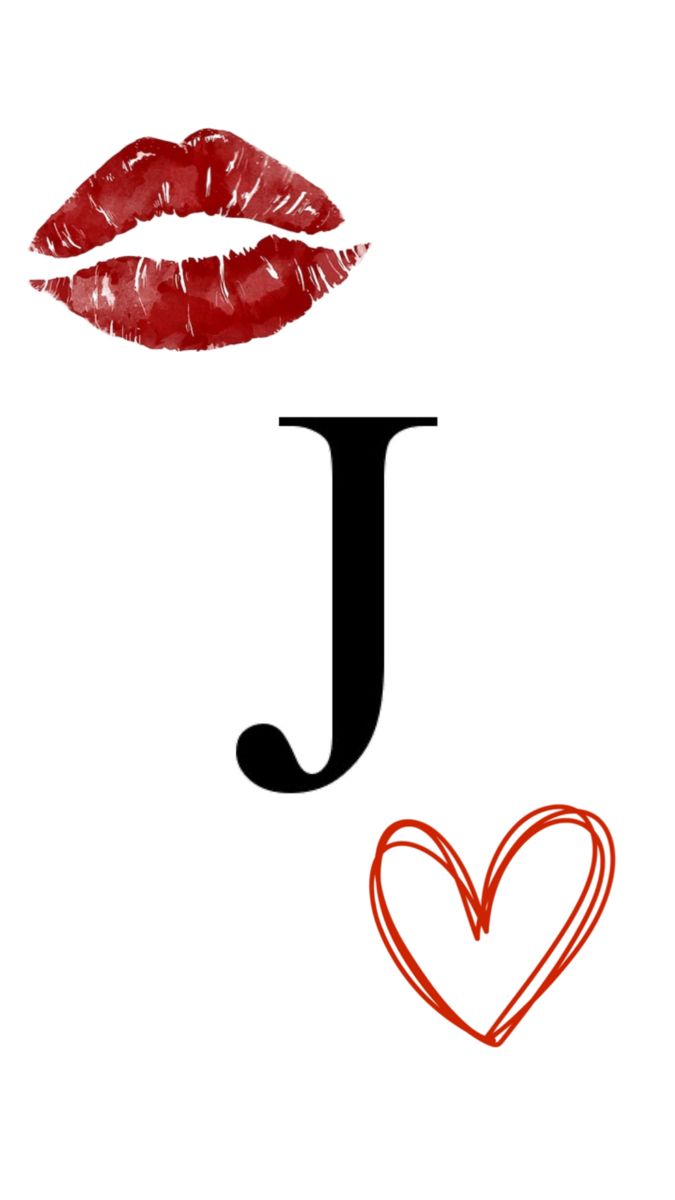 the letter j is for lips with a heart in front of it and an image of a