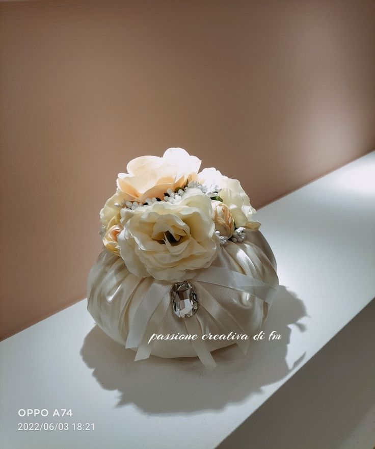 a bouquet of flowers sitting on top of a table