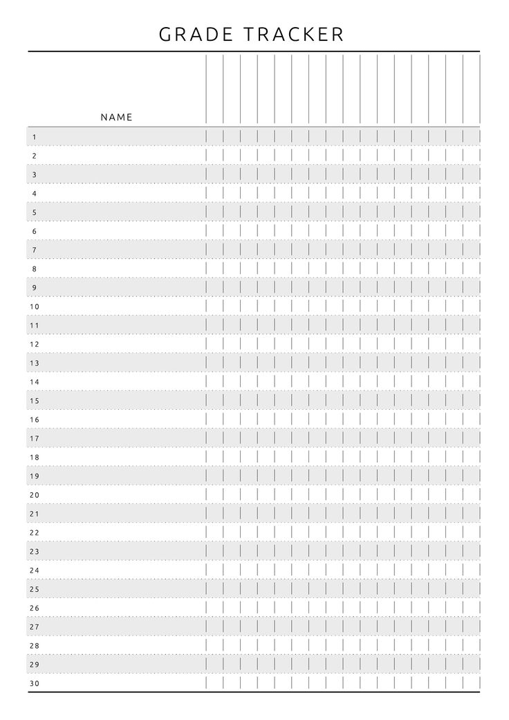 a printable grade tracker for students