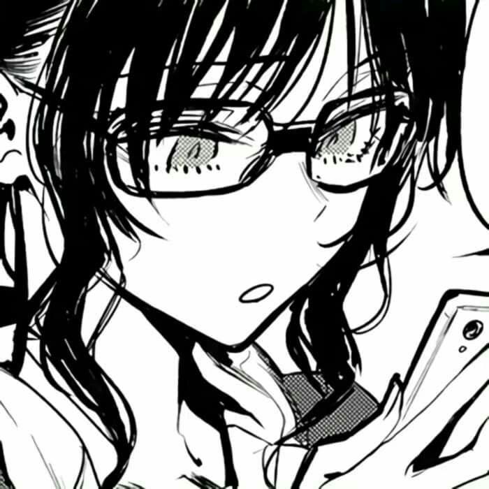 Girl With Glasses, Y2k Icons, Anime Monochrome, Anime Profile, Cute Profile Pictures, Dark Anime, Cute Anime Couples, Girl Icons, Manga Girl