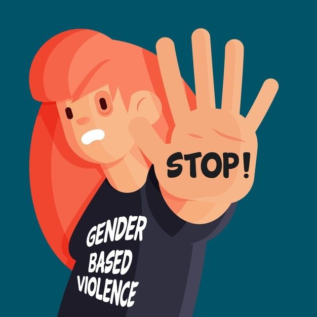 a woman holding her hand up with the word stop written on it in front of her