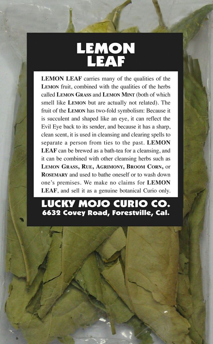 a package of lemon leaf with instructions on how to use it