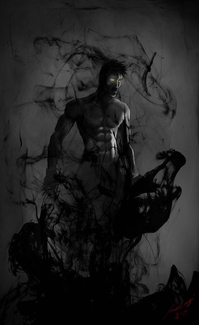 Umbrakinesis A Man, Created By, Black And White, White, Black, Art