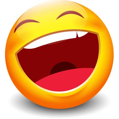 an emoticive smiley face with its mouth open and eyes wide open showing teeth