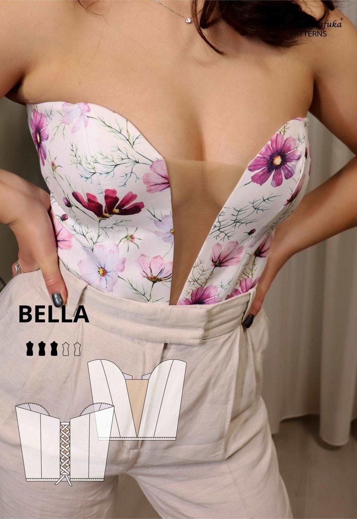 Bella Bustier Sewing Pattern US 0-10 - AlketaStafukaPatterns Bustier Sewing Pattern, Bustier Sewing, Plunge Corset, Sew A Zipper, Bustier Pattern, Corset Sewing, Corset Sewing Pattern, Corset Pattern, Stylish Wardrobe