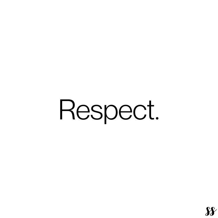 the word respect written in black on a white background