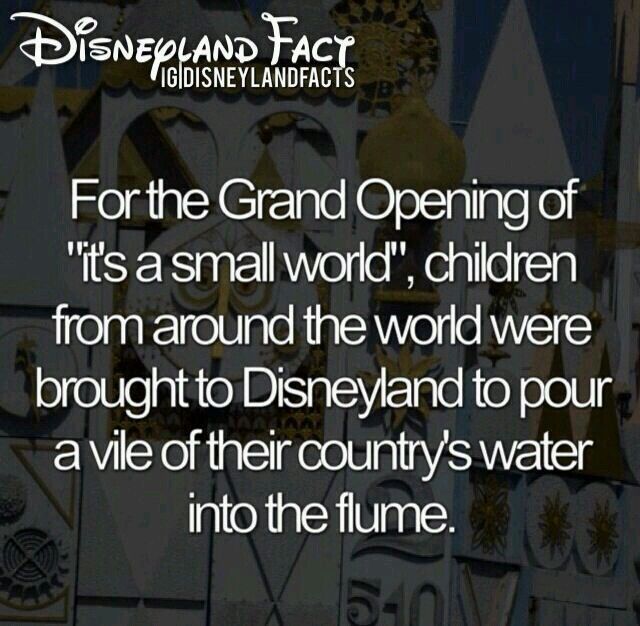 an image of the grand opening of disney land with text that reads for the grand opening of'it's a small world, children from around the world, we were brought to