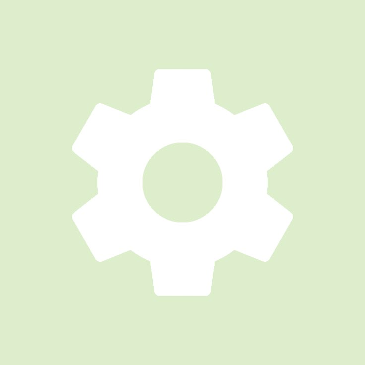 a white cogwheel on a green background