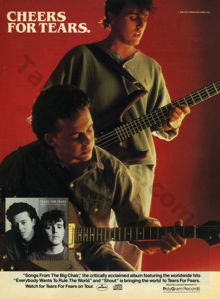 two men are playing guitars together in front of a red background with the caption cheers for tears