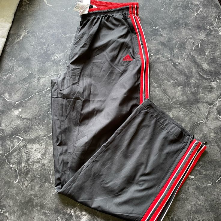 Brand New With Tag! Adidas Sportswear Bottoms For Streetwear, 90s Adidas Pants, Adidas Vintage Pants, Adidas Streetwear Pants With Elastic Side Panels, Vintage Adidas Track Pants, Adidas Sweatpants, Adidas Windbreaker, Vintage Trousers, Vintage Windbreaker