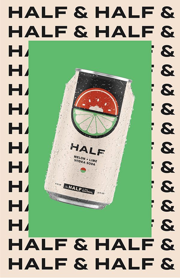 an advertisement for half and half beer