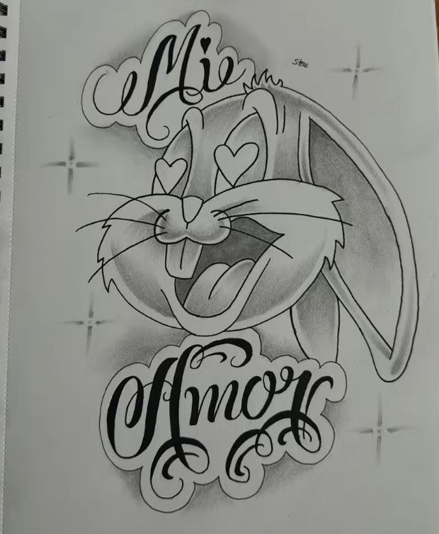 a drawing of an animal with the words mr and mrs on it