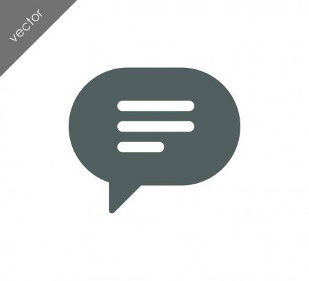 a speech bubble icon on a white background with a gray border, eps file format