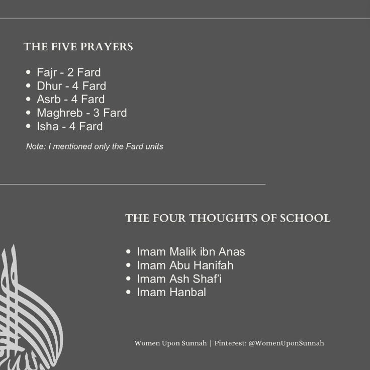 the four thoughts of school info sheet with information about five prayers in english and arabic