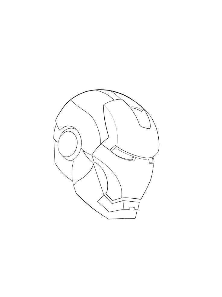 a drawing of the iron man helmet