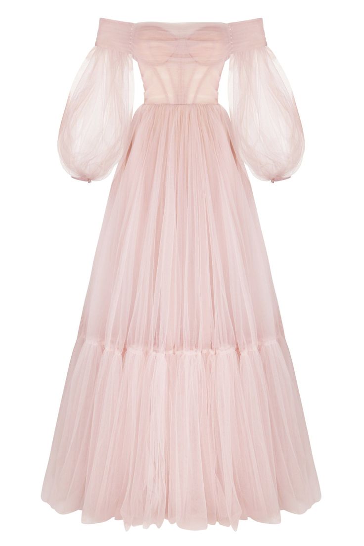 Buy Misty Rose Sheer Sleeves Maxi Tulle Dress at Milla Dresses. Wide size range from XXS to XXL. FREE shipping across the USA. Return in 30 days. Prom Dress Poofy Sleeves, Poofy Sleeves Dress, Principality Angel, Pink Poofy Dress, Pastel Pink Dresses, Pink Puffy Dress, Pink Christmas Dress, Powder Pink Dress, Transparent Corset