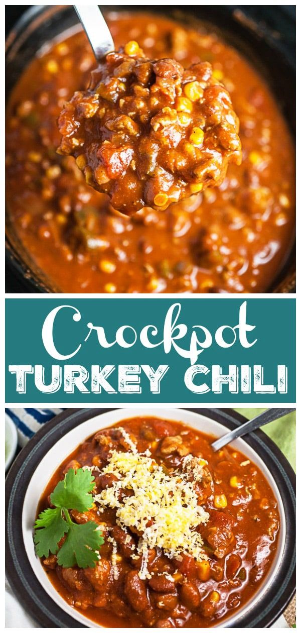 slow cooker turkey chili with corn and parmesan cheese