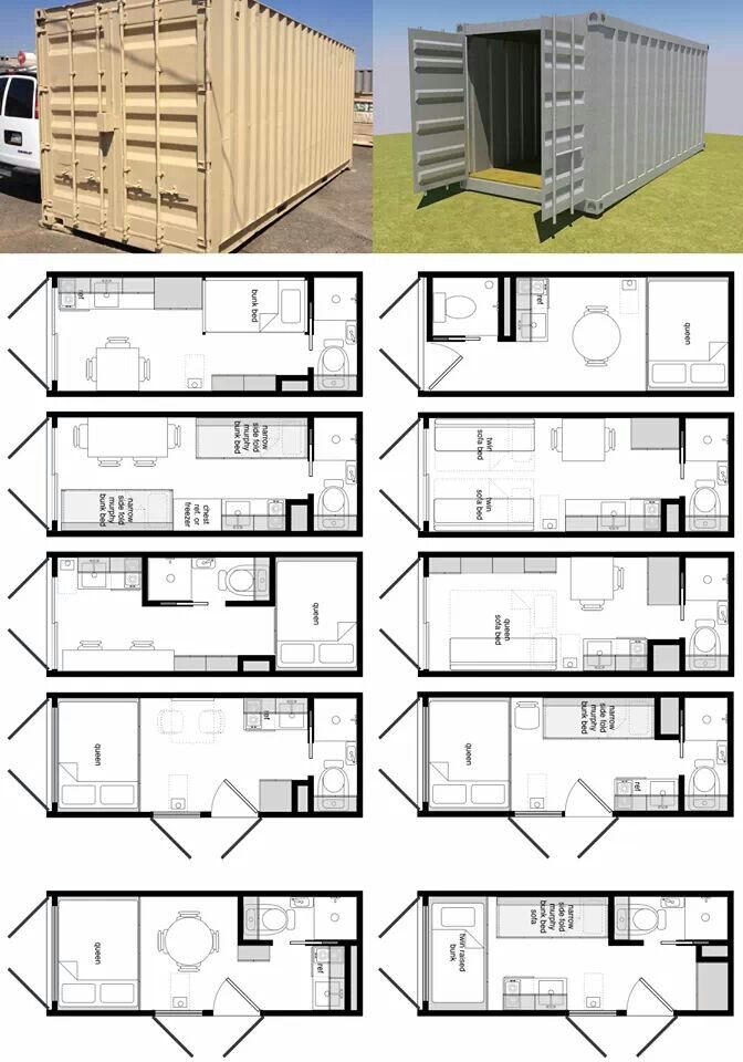 several different types of shipping containers