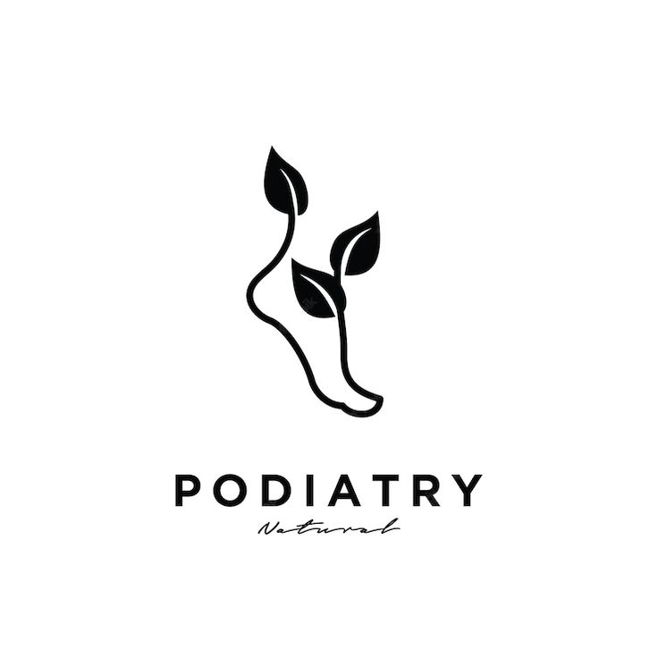 a black and white logo for podiatry, an artisan company that sells products