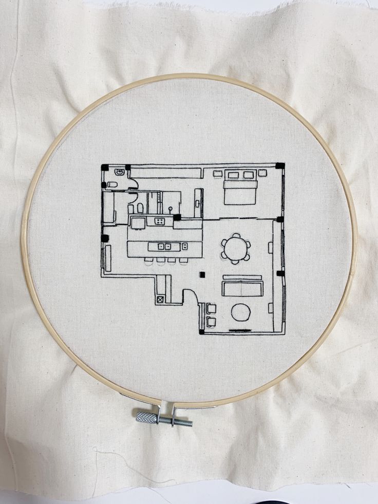 a cross stitch pattern with a house in the middle