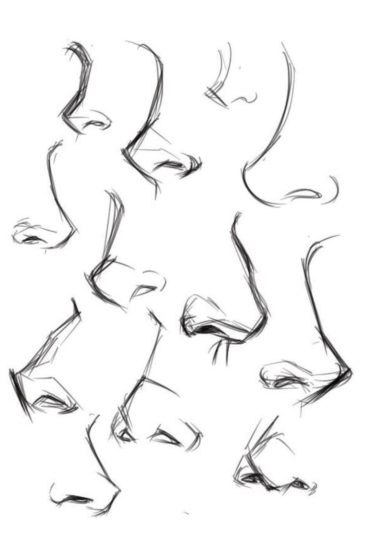 a set of sketches of different facial expressions