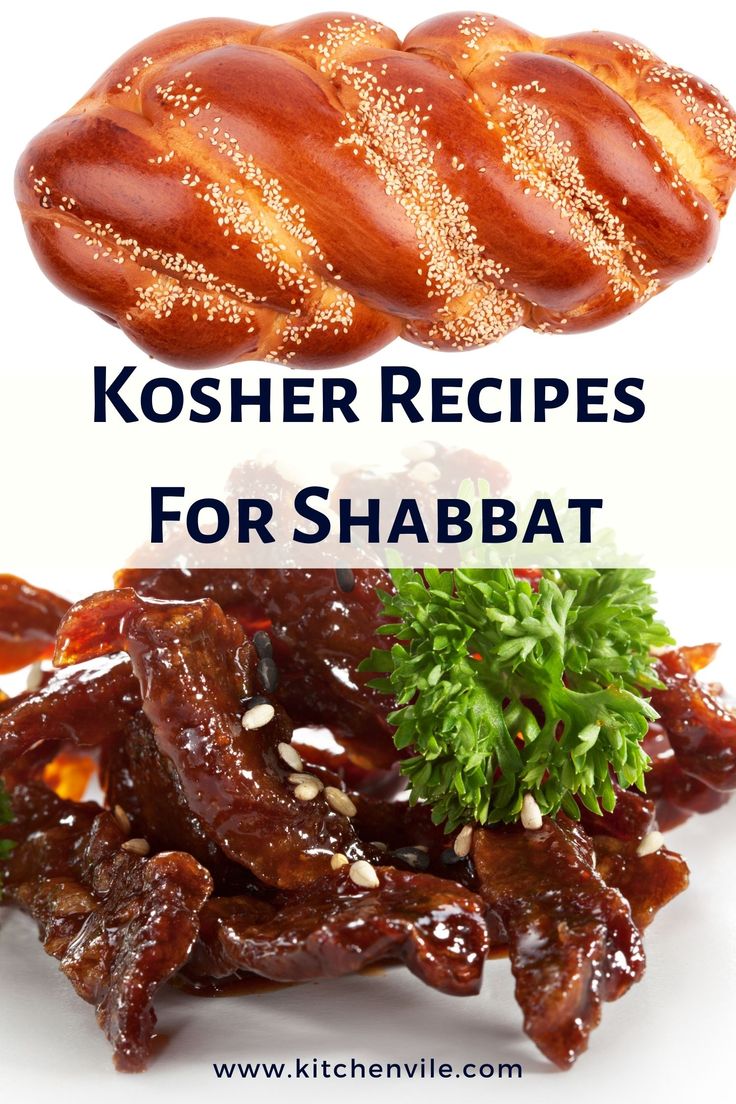 two different types of food with the words kosher recipes for shabat