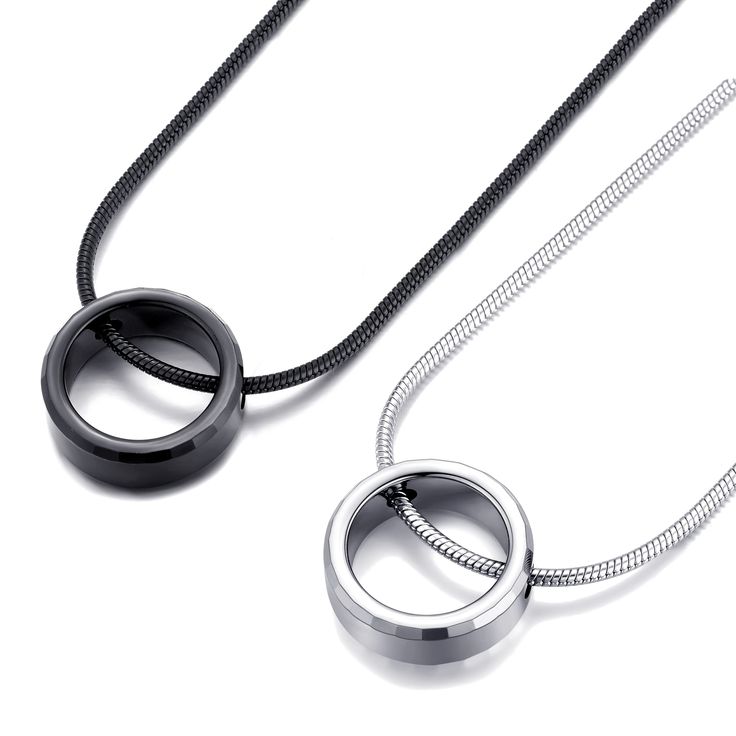 PRICES MAY VARY. Eternity circle pendant in tungsten carbide. Karma ring necklace with elgant snake chain. Good Quality. VICIMA provide good quality jewelry, we focus on each manufacturing process and perform full inspection, including 100% clasp inspection. Avoid disappointment and trouble caused by product defects. Good Choice of Gift-giving. 2PCS ring pendant necklaces(Silver x1 and Black x1), comes with VICIMA branded velvet jewelry pouches(2PCS), perfect gifts for couples, share the necklac Ring On Chain Necklaces, Round Durable Jewelry For Gifts, Karma Ring, Gifts For Couples, Necklaces Silver, Jewelry Pouches, Bff Necklaces, Couple Wedding Rings, Mens Jewelry Necklace