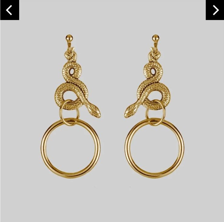 Gold Snake Earrings, Simple Silver Earrings, Snake Jewelry, Snake Earrings, Wrap Ring, Gold Snake, Jewelry Inspo, Circle Earrings, Piercing Jewelry