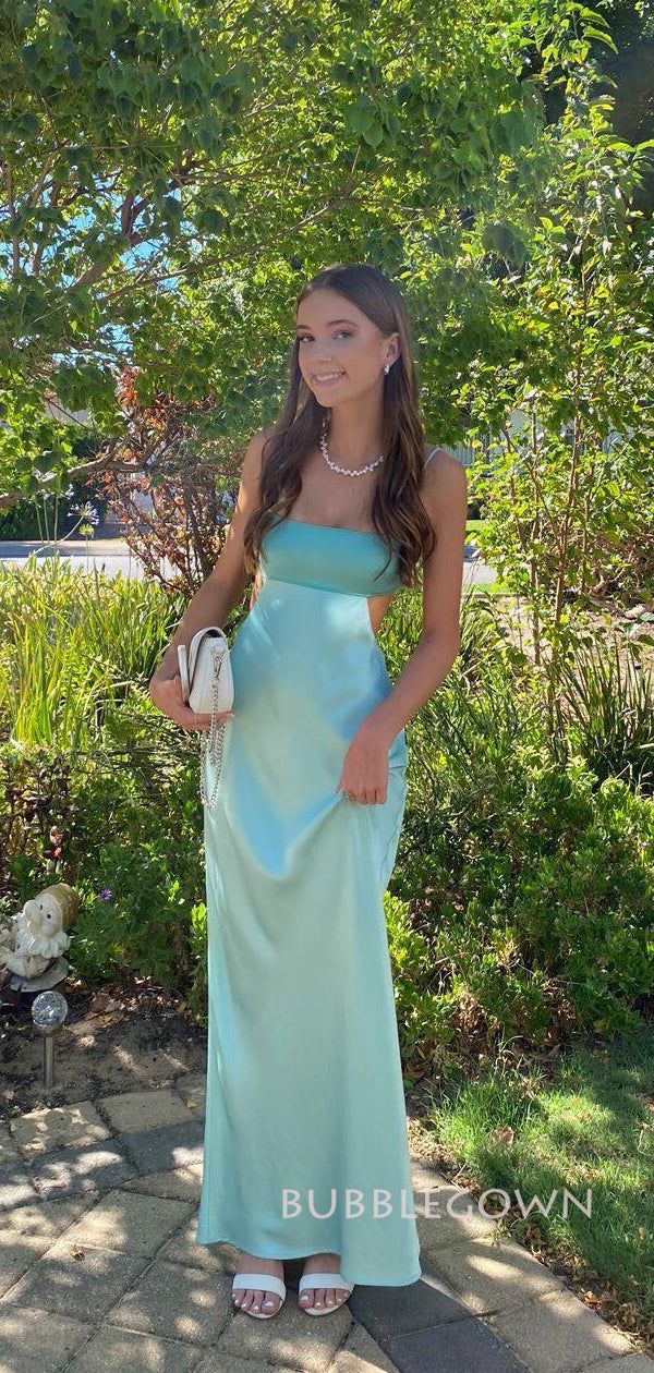 Cute Open Back Dresses, Pretty Silk Dresses, Silky Prom Dresses, 2025 Prom Dresses, Where To Buy Prom Dresses, Teal Prom Dresses Turquoise, Beachy Prom Dress, Bright Blue Prom Dress, Dresses For Hoco