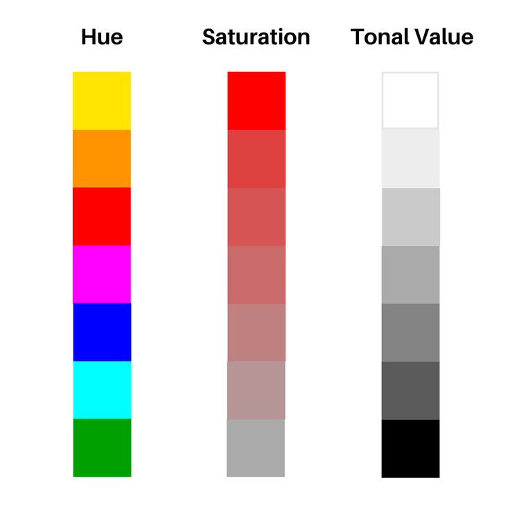 four different colors are shown in this diagram