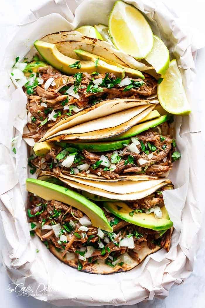 slow cooker barbacoa short ribs with avocado and cilantro