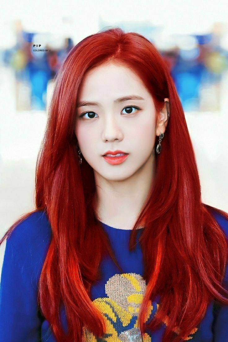 jisoo Red Hair Kpop, Kpop Hair Color, Pop Hair, Red Hair Inspiration, Red Hair Inspo, Hair Color Unique, Kpop Hair, Different Hair Colors, Girls With Red Hair