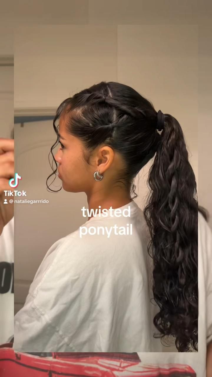 Curly Hair Ponytail, Curly Hair Beauty, High Ponytail Hairstyles, Mixed Curly Hair, Curly Hair Videos, Cute Curly Hairstyles, Hairstyles For Layered Hair, Trendy Hairstyle, Hair Done