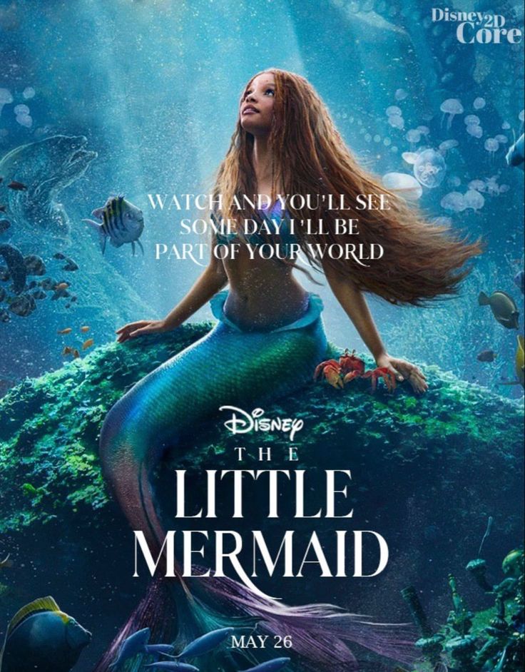 the little mermaid poster for disney's live - action movie